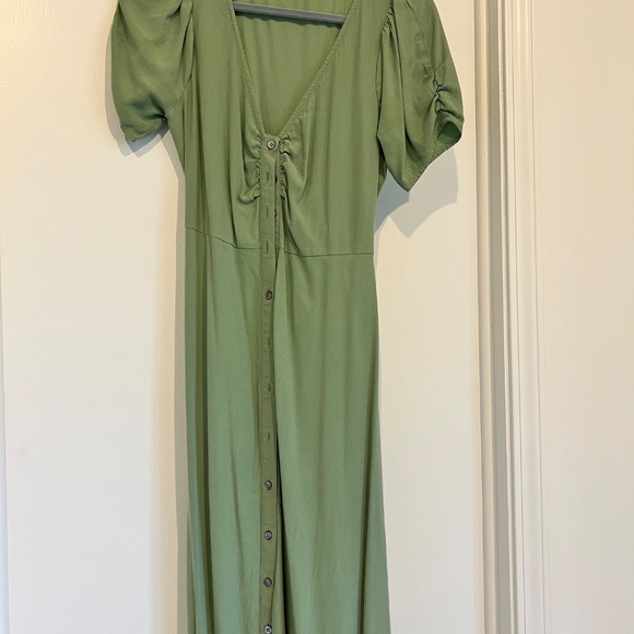 Madewell leedra button-front midi dress - green - size 4 - Picture 5 of 6
